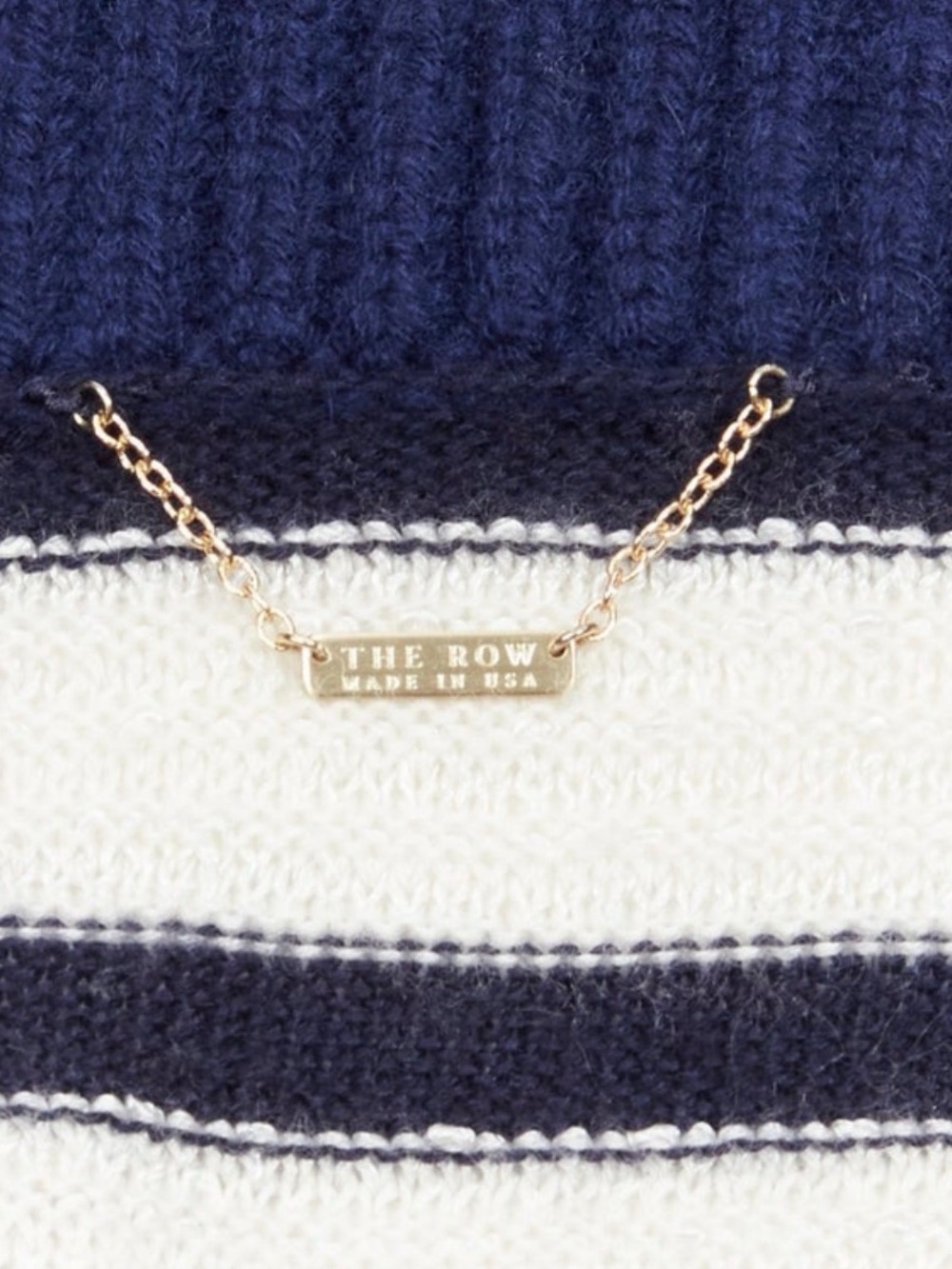 The Row Navy and Cream Striped Shawl Collar Cardigan - Picture 4 of 9
